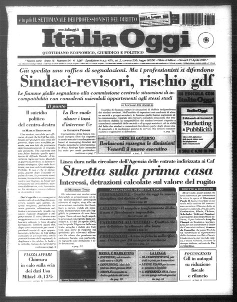 Italia oggi : quotidiano di economia finanza e politica